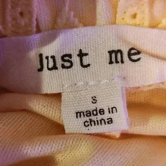 NWT Just Me Yellow Off-the-Shoulder Mini Dress with Ruffled Sleeves, small - Picture 7 of 10